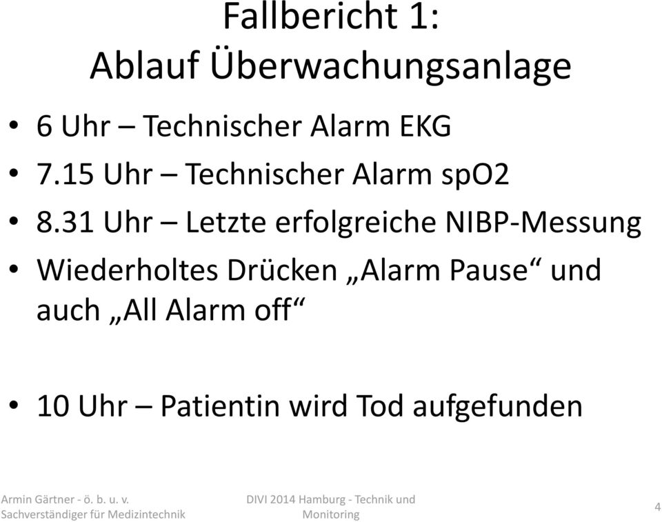 31 Uhr Letzte erfolgreiche NIBP-Messung Wiederholtes