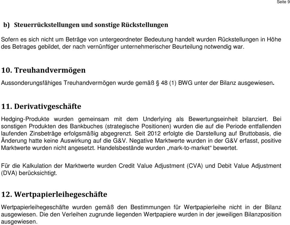 Derivativgeschäfte Hedging-Produkte wurden gemeinsam mit dem Underlying als Bewertungseinheit bilanziert.