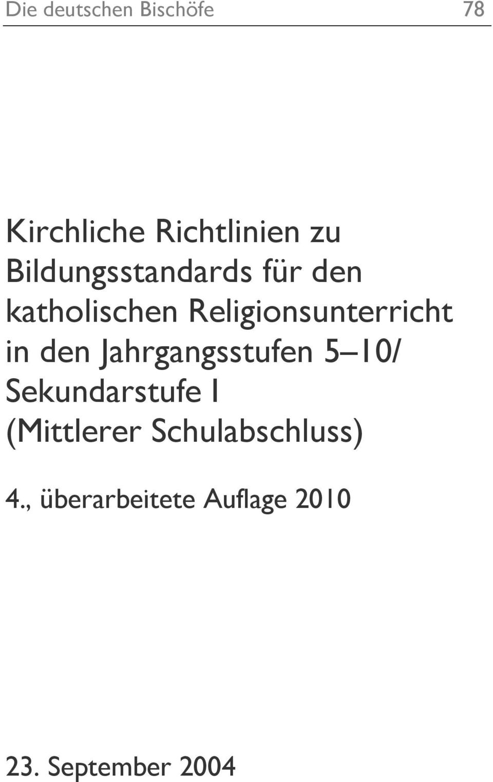 Religionsunterricht in den Jahrgangsstufen 5 10/