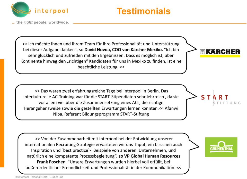 << >> Das waren zwei erfahrungsreiche Tage bei interpool in Berlin.