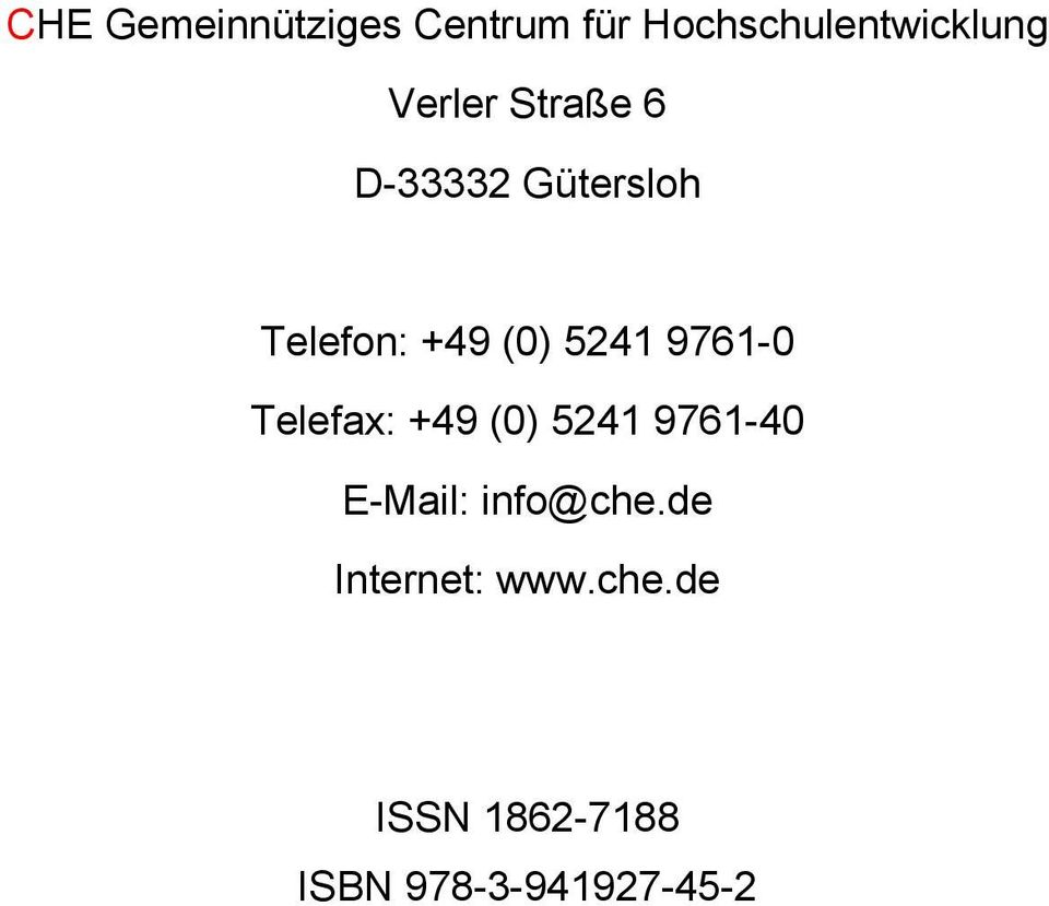 9761-0 Telefax: +49 (0) 5241 9761-40 E-Mail: info@che.
