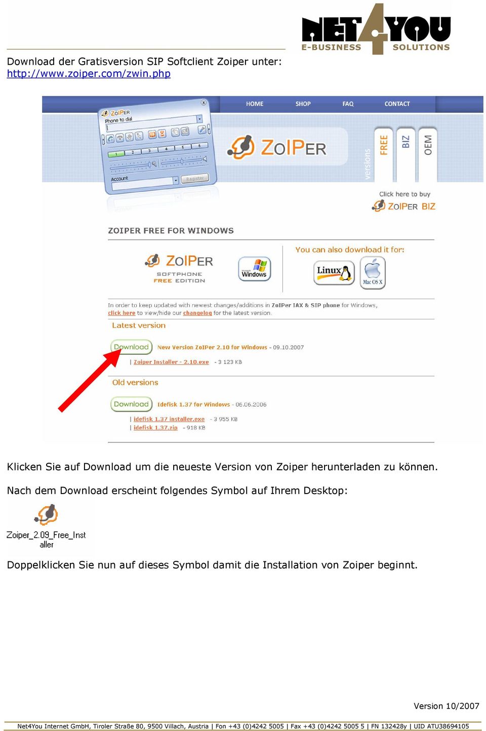 php Klicken Sie auf Download um die neueste Version von Zoiper herunterladen zu
