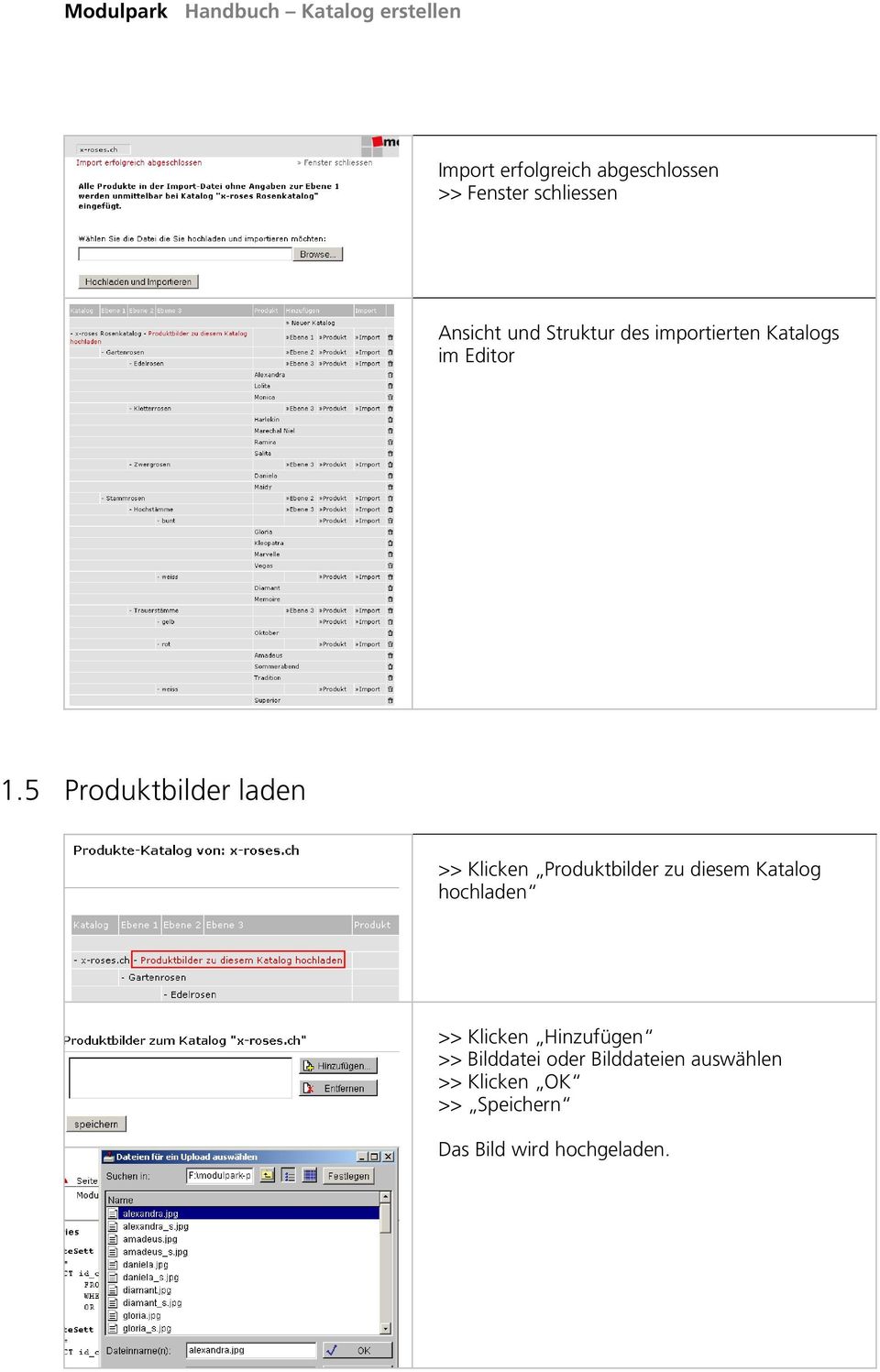 5 Produktbilder laden >> Klicken Produktbilder zu diesem Katalog hochladen