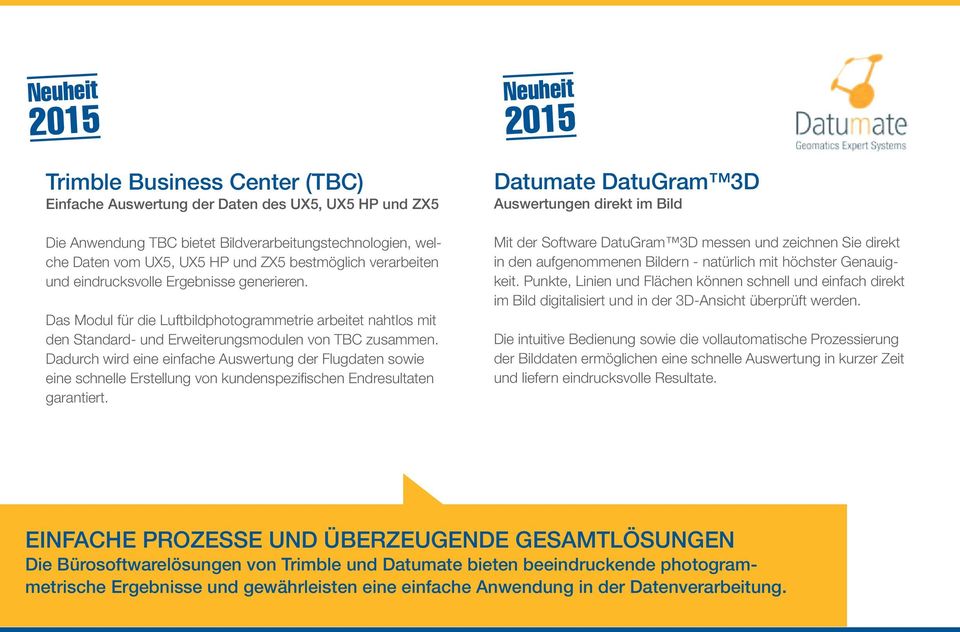 Dadurch wird eine einfache Auswertung der Flugdaten sowie eine schnelle Erstellung von kundenspezifischen Endresultaten garantiert.