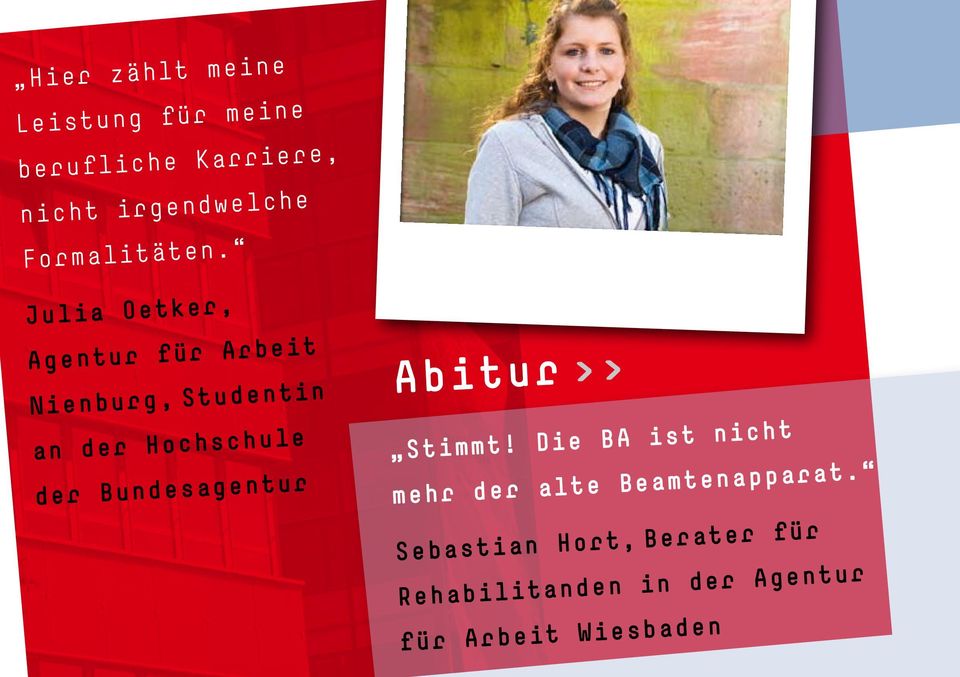 Julia Oetker, Agentur für Arbeit Nienburg, Studentin an der Hochschule der