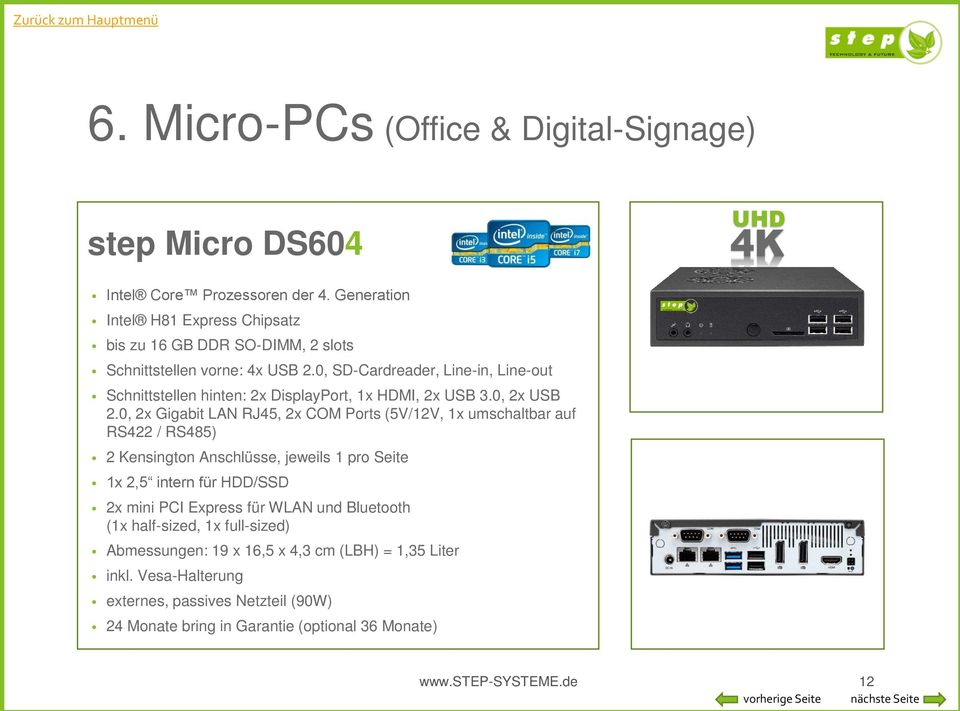 0, SD-Cardreader, Line-in, Line-out Schnittstellen hinten: 2x DisplayPort, 1x HDMI, 2x USB 3.0, 2x USB 2.