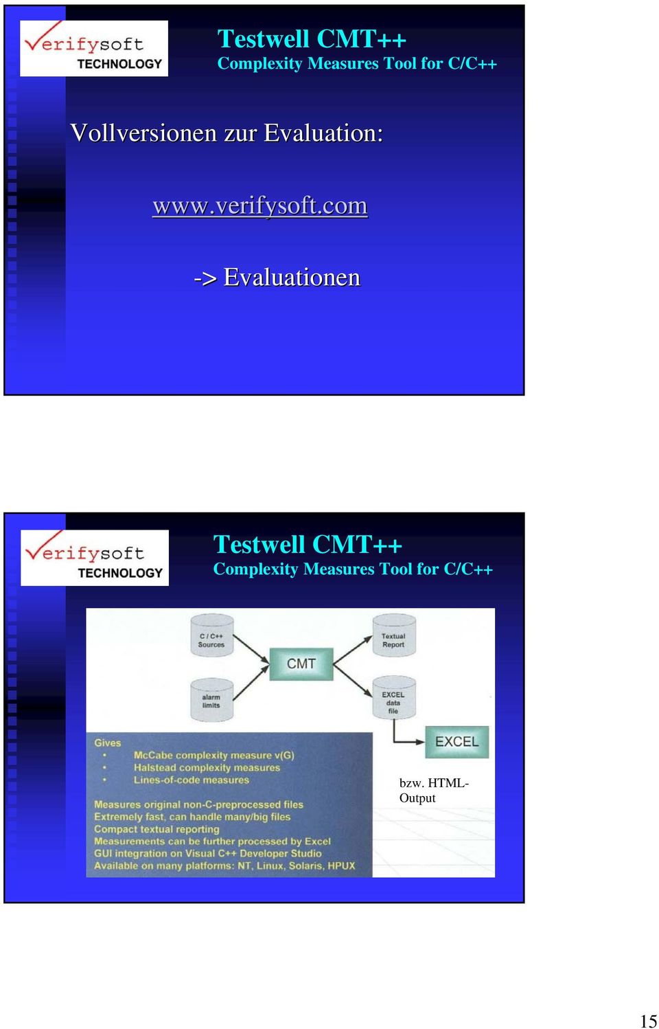 verifysoft.com -> > Evaluationen  C/C++ bzw.