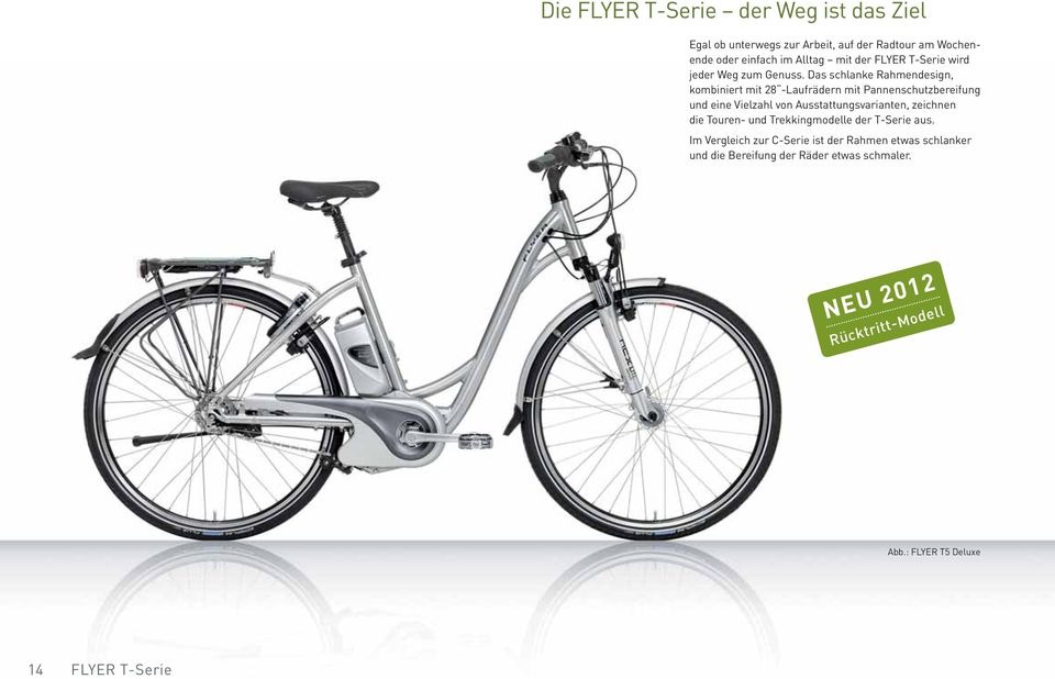 Das schlanke Rahmendesign, kombiniert mit 28 -Laufrädern mit Pannenschutzbereifung und eine Vielzahl von Ausstattungsvarianten,