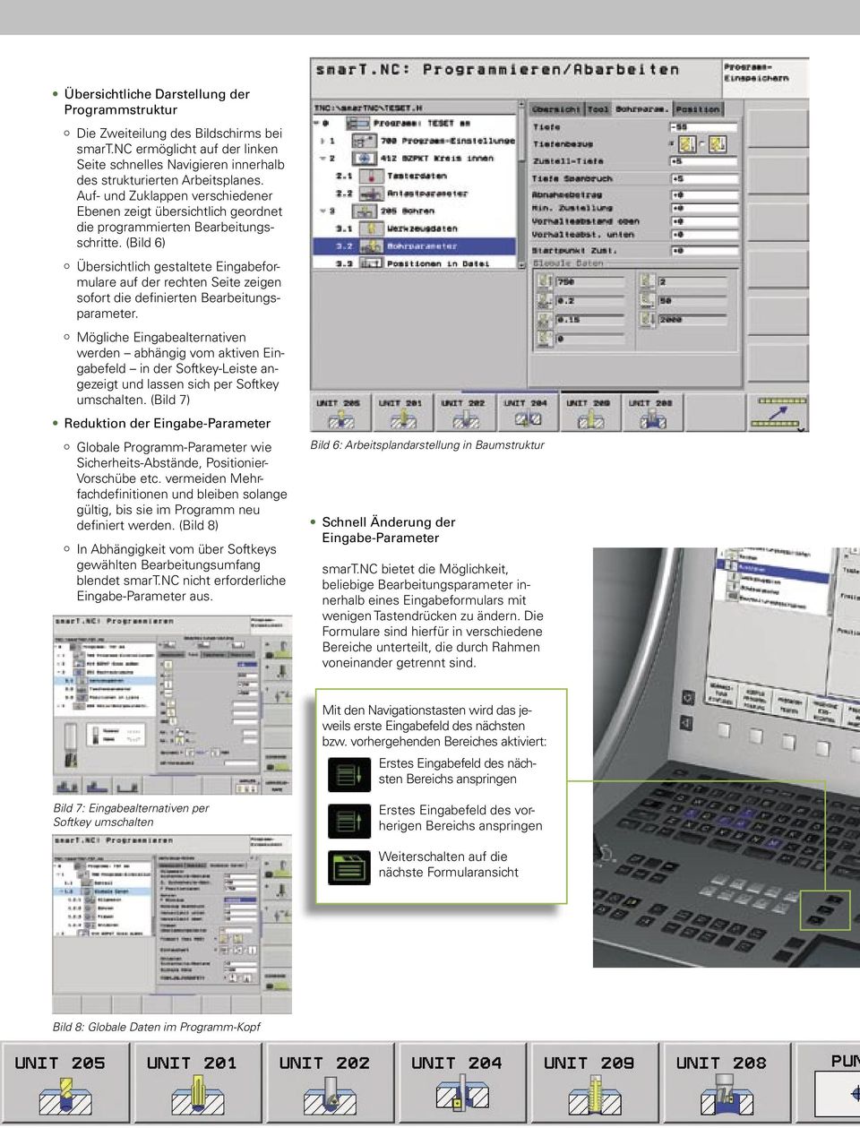 (Bild 6) Übersichtlich gestaltete Eingabeformulare auf der rechten Seite zeigen sofort die definierten Bearbeitungsparameter.