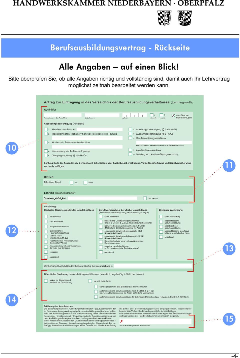 Bitte überprüfen Sie, ob alle Angaben richtig und