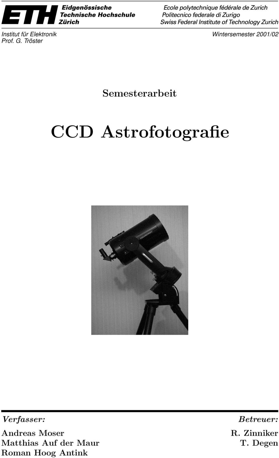 CCD Astrofotografie Verfasser: Andreas Moser
