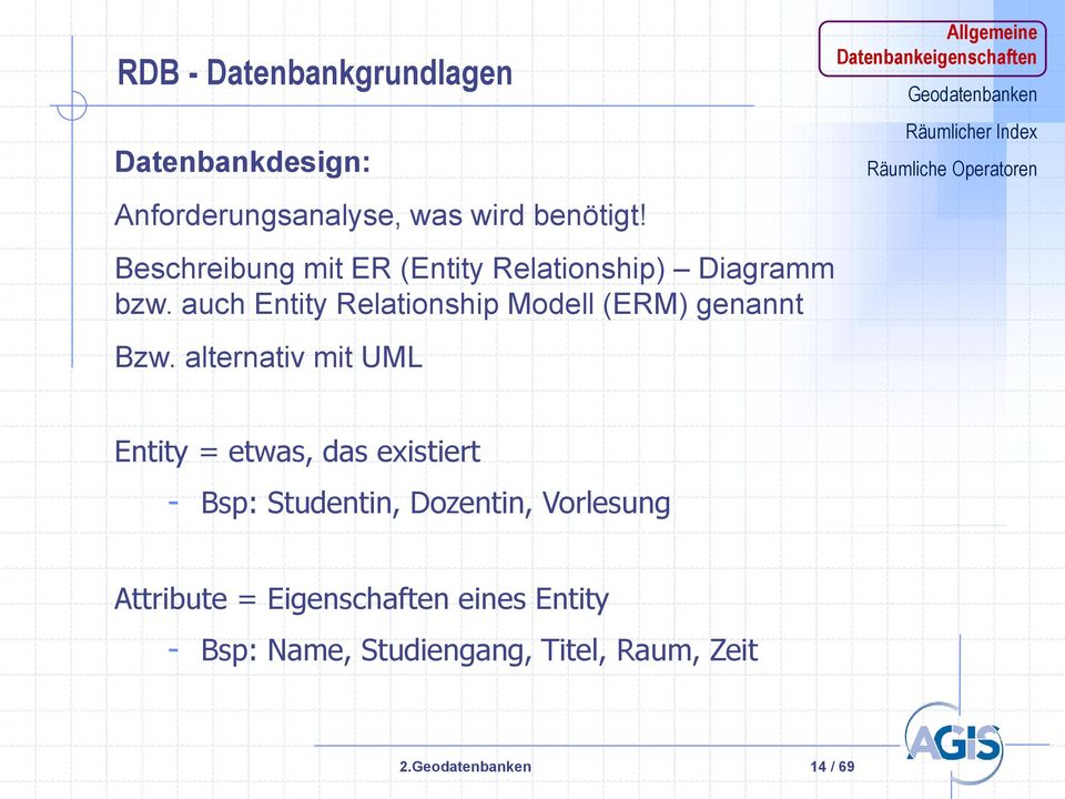 auch Entity Relationship Modell (ERM) genannt Bzw.