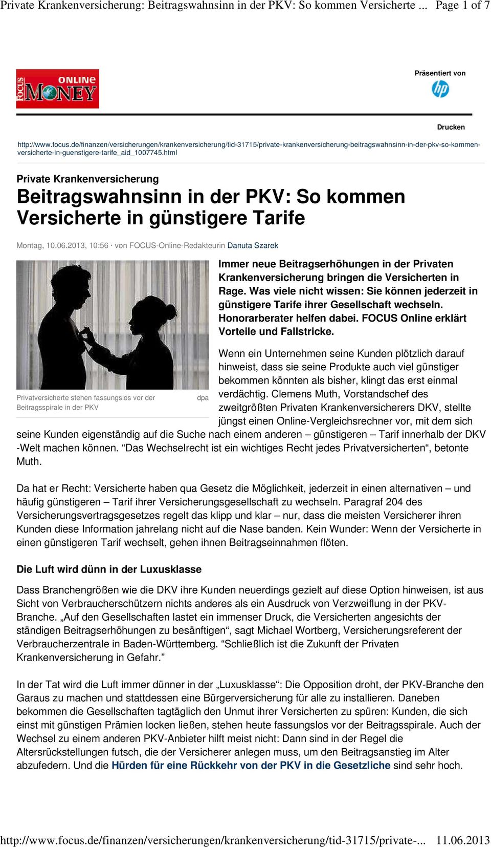 html Private Krankenversicherung Beitragswahnsinn in der PKV: So kommen Versicherte in günstigere Tarife Montag, 10.06.