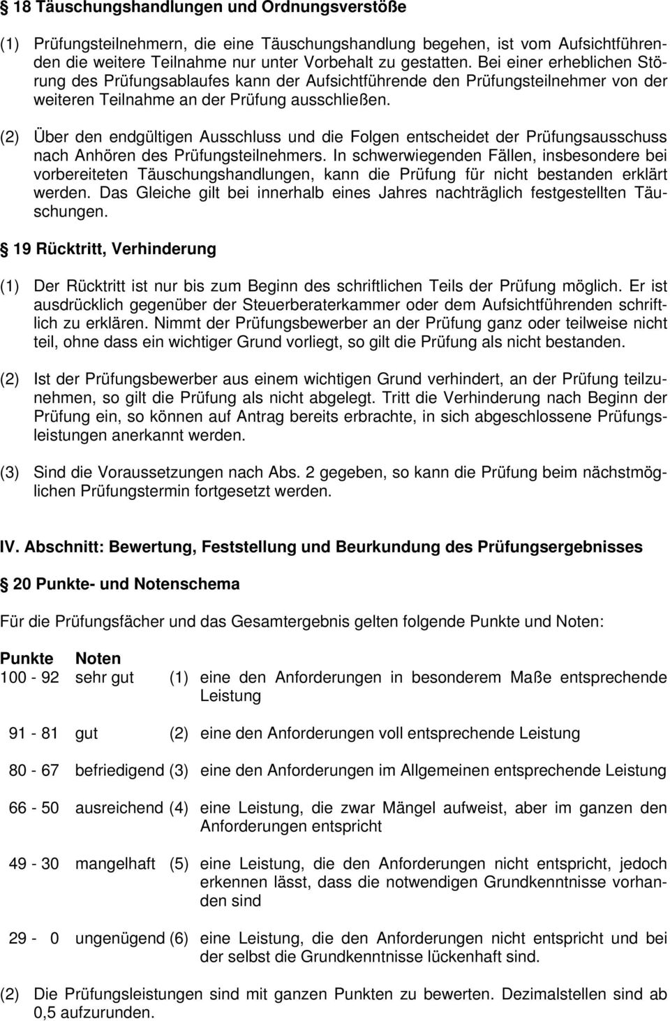 (2) Über den endgültigen Ausschluss und die Folgen entscheidet der Prüfungsausschuss nach Anhören des Prüfungsteilnehmers.