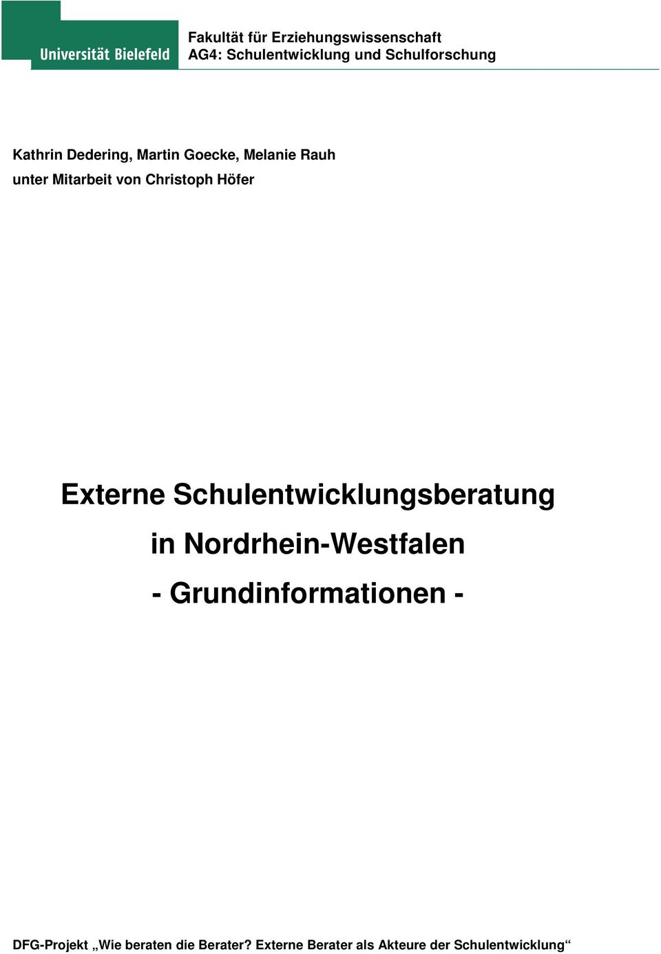 Höfer Externe Schulentwicklungsberatung in Nordrhein-Westfalen -