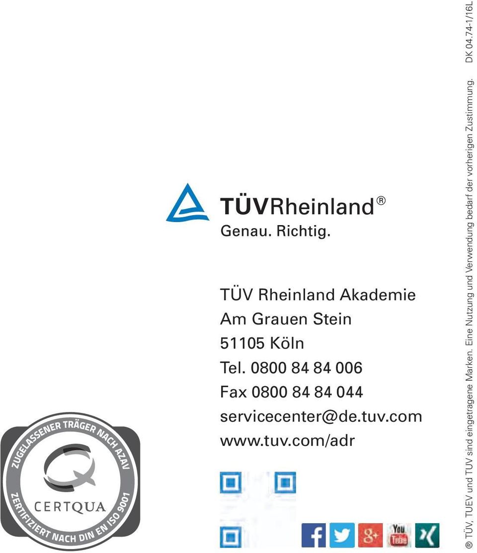 tuv.com/adr TÜV, TUEV und TUV sind eingetragene Marken.