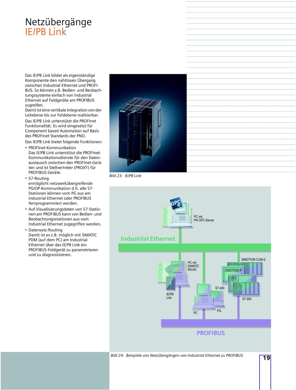 Es wird eingesetzt für Component based Automation auf Basis des PROFInet Standards der PNO.