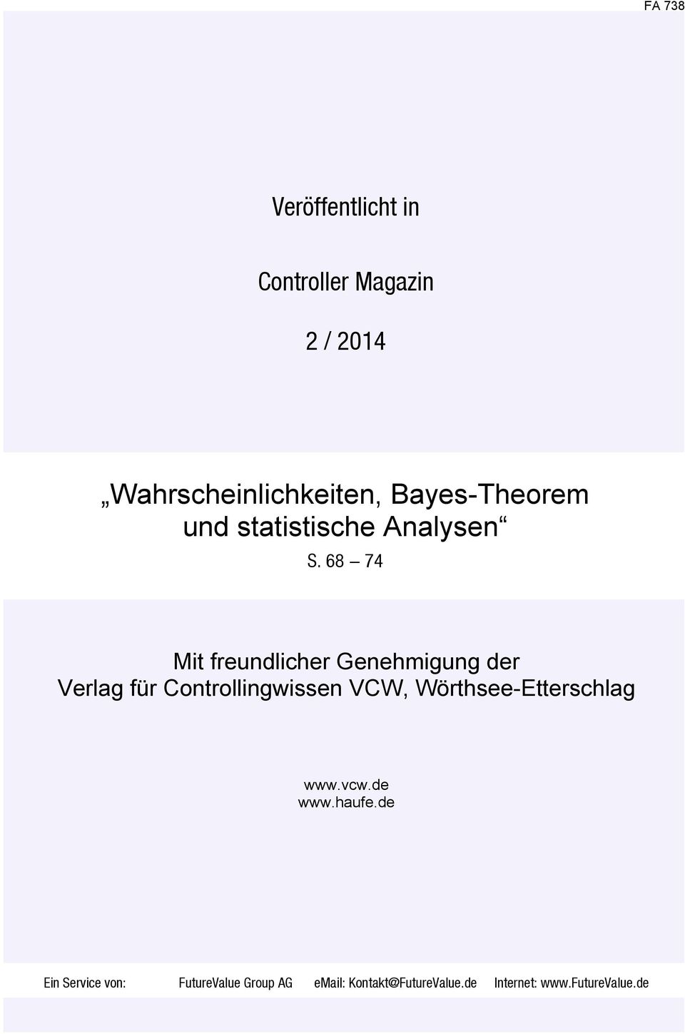 68-74 Mit freundlicher Genehmigung der Verlag für Controllingwissen VCW,