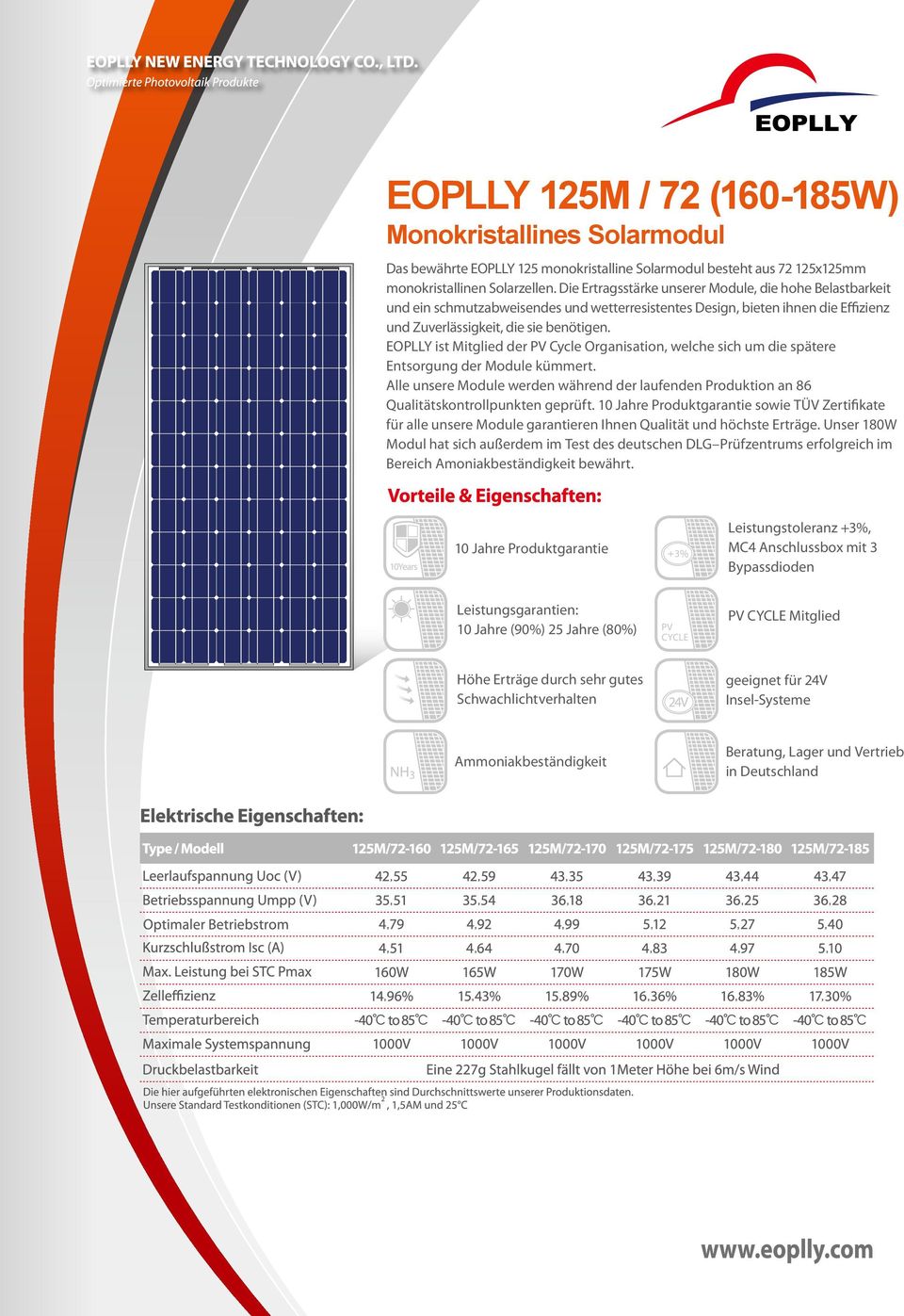 EOPLLY ist Mitglied der PV Cycle Organisation, welche sich um die spätere Entsorgung der Module kümmert.