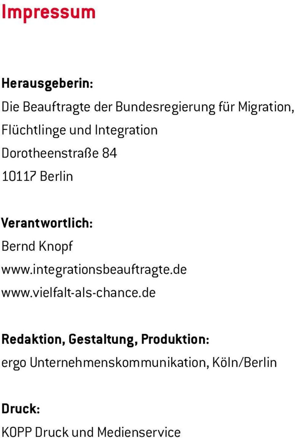 Knopf www.integrationsbeauftragte.de www.vielfalt-als-chance.