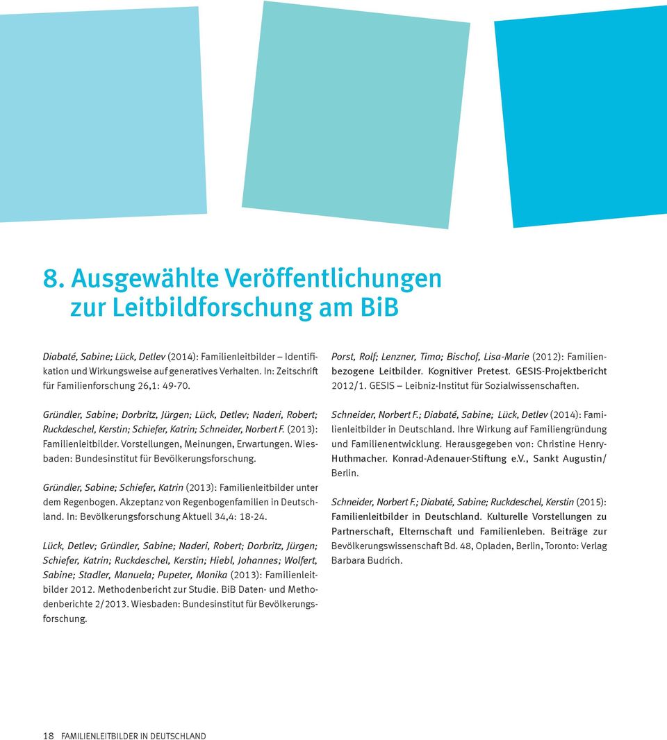 (2013): Familienleitbilder. Vorstellungen, Meinungen, Erwartungen. Wiesbaden: Bundesinstitut für Bevölkerungsforschung.