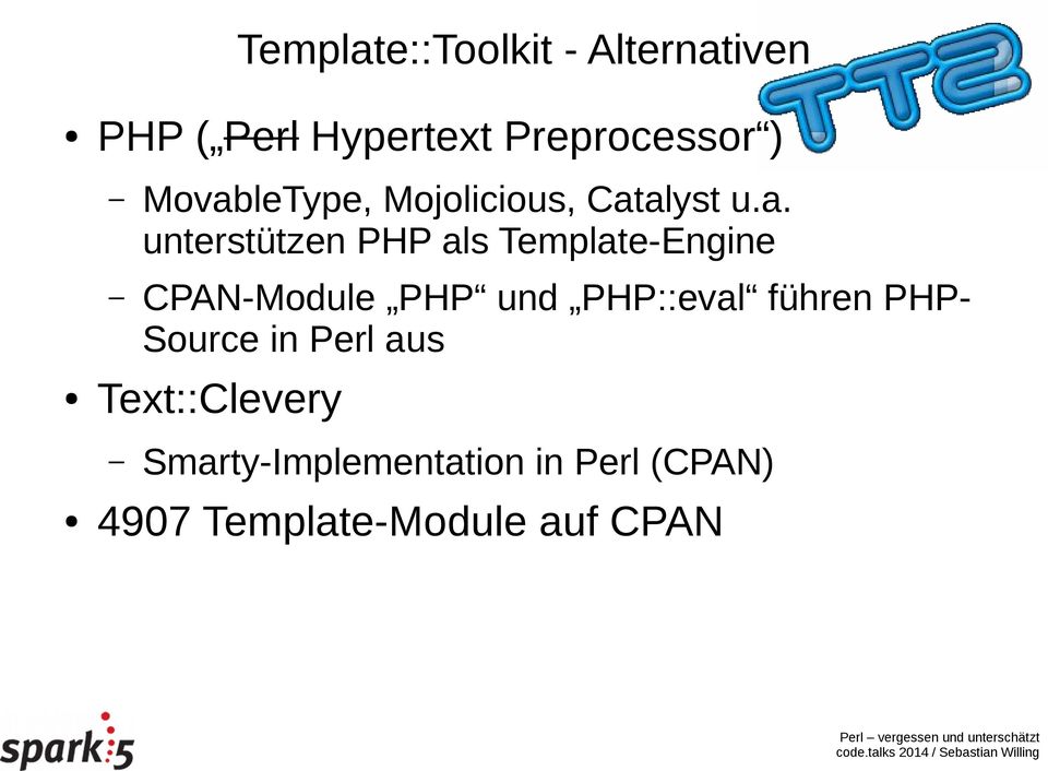 Template-Engine CPAN-Module PHP und PHP::eval führen PHP- Source in