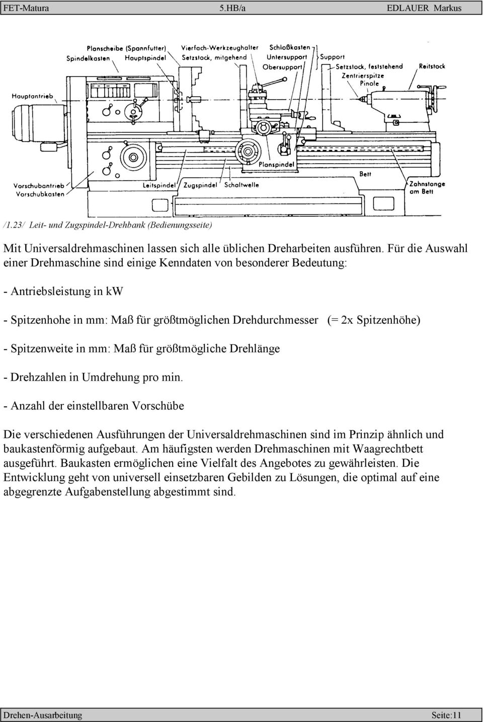 Spitzenweite in mm: Maß für größtmögliche Drehlänge - Drehzahlen in Umdrehung pro min.