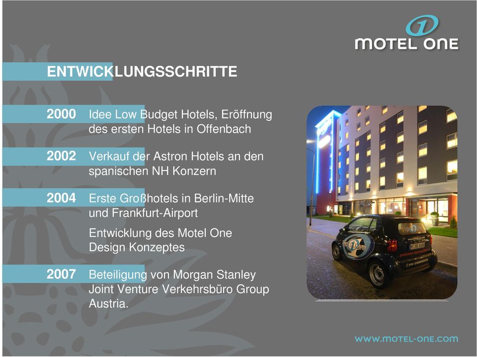 Großhotels in Berlin-Mitte und Frankfurt-Airport Entwicklung des Motel One Design