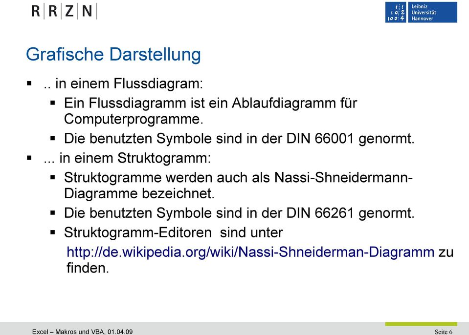 ... in einem Struktogramm: Struktogramme werden auch als Nassi-Shneidermann- Diagramme bezeichnet.