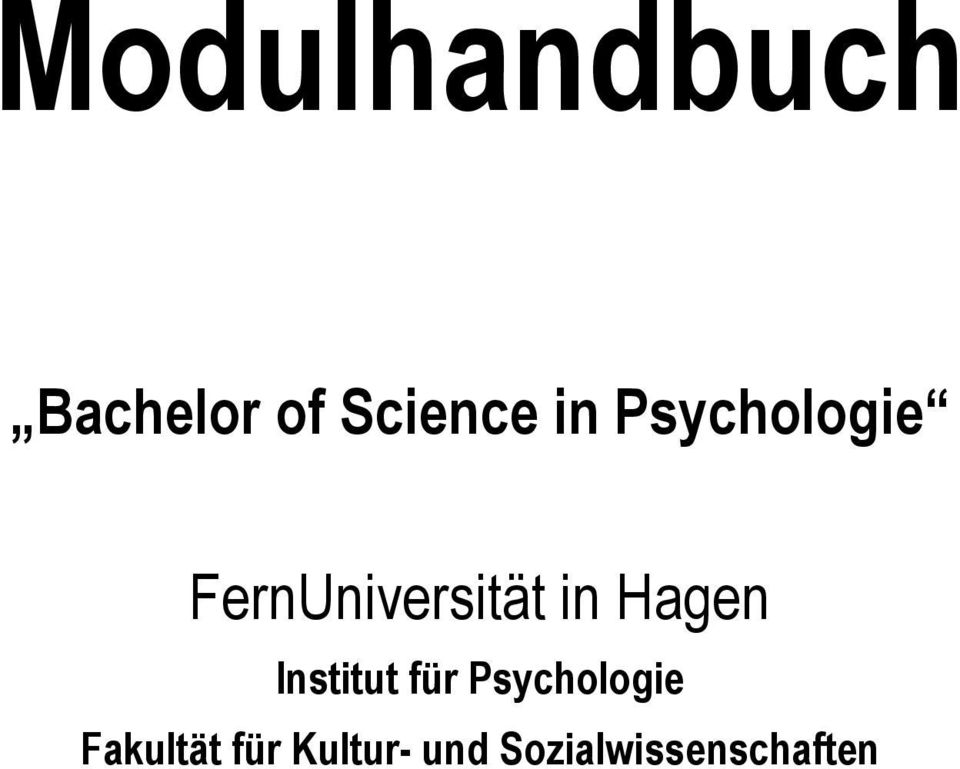 Hagen Institut für Psychologie
