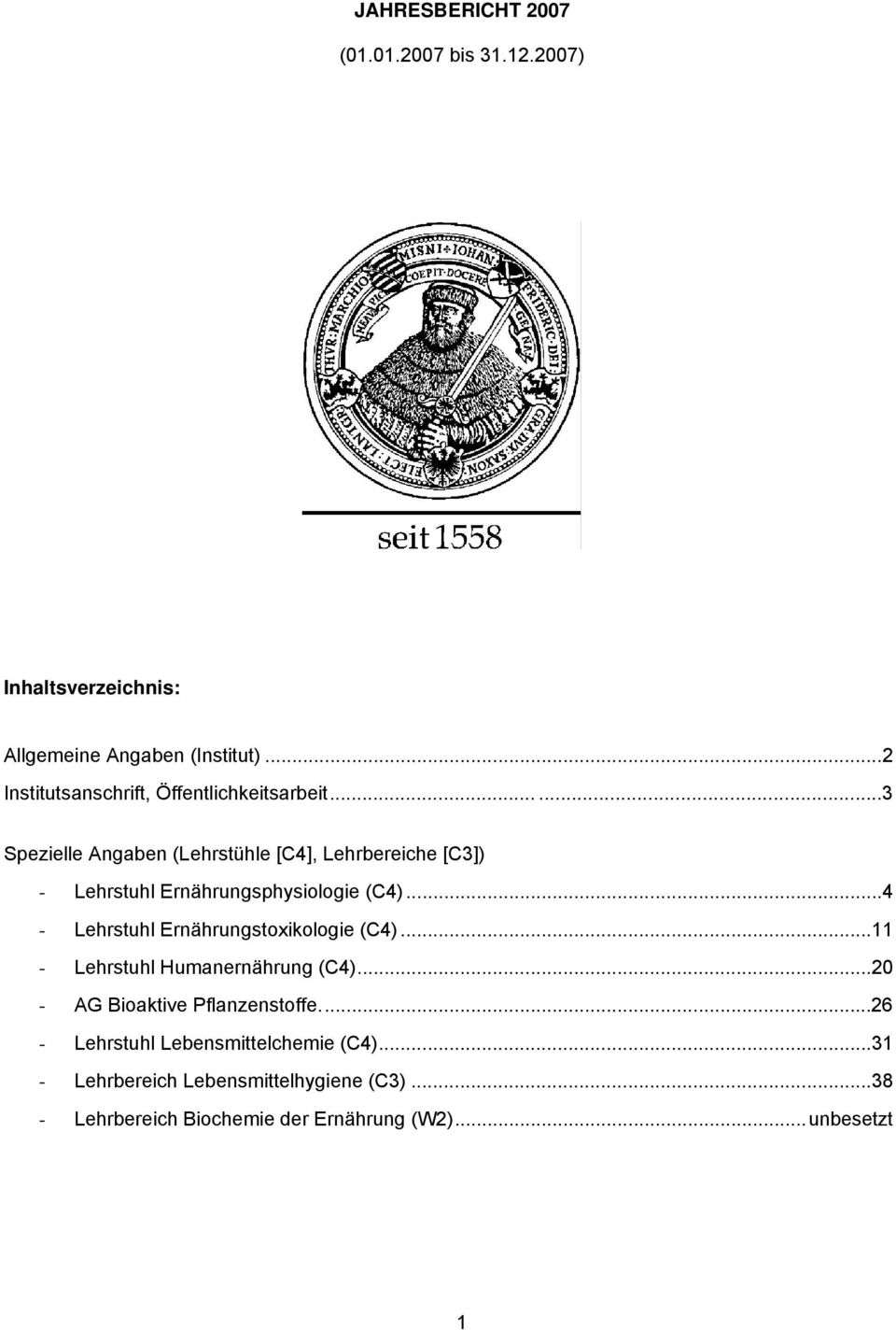 .....3 Spezielle Angaben (Lehrstühle [C4], Lehrbereiche [C3]) - Lehrstuhl Ernährungsphysiologie (C4).