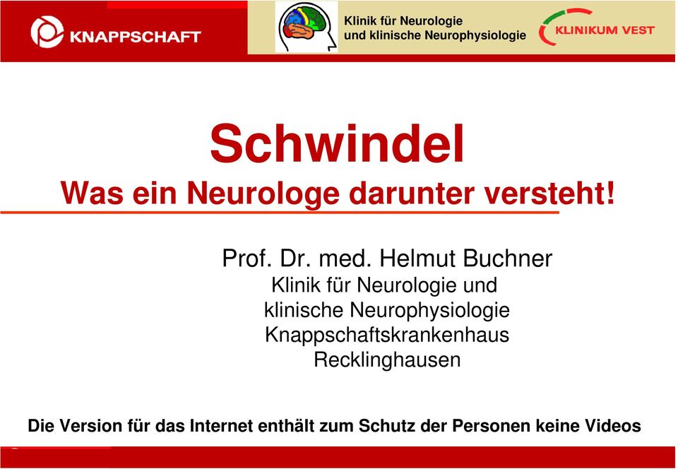 Helmut Buchner und klinische Neurophysiologie