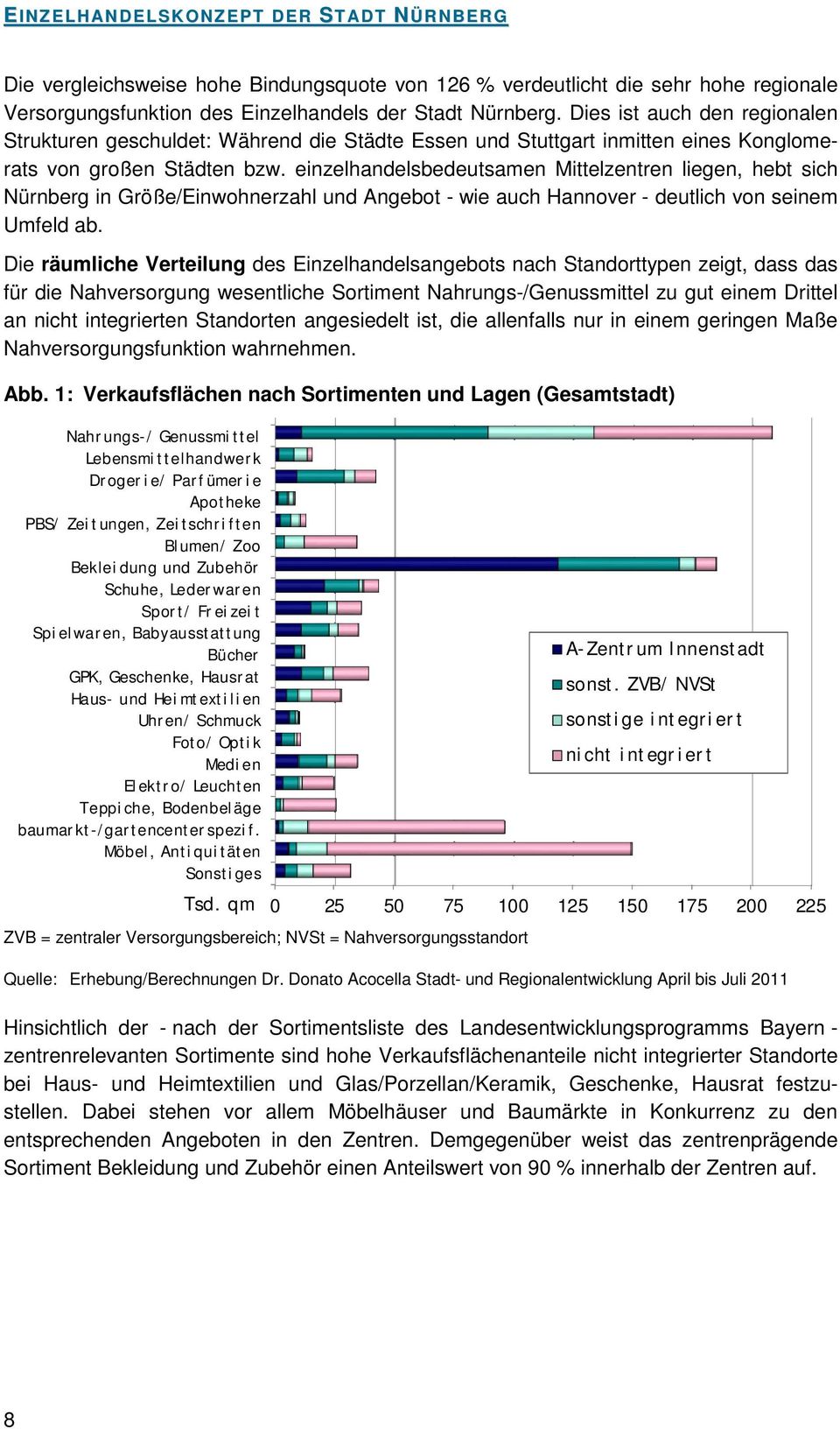 einzelhandelsbedeutsamen Mittelzentren liegen, hebt sich Nürnberg in Größe/Einwohnerzahl und Angebot - wie auch Hannover - deutlich von seinem Umfeld ab.