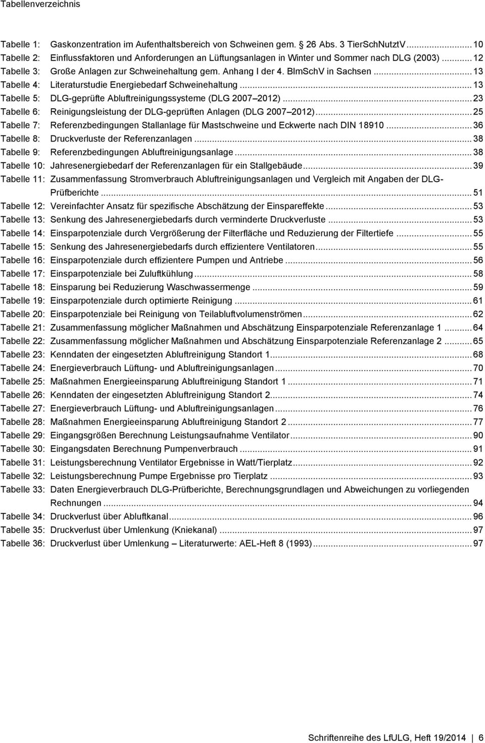 .. 13 Tabelle 4: Literaturstudie Energiebedarf Schweinehaltung... 13 Tabelle 5: DLG-geprüfte Abluftreinigungssysteme (DLG 2007 2012).