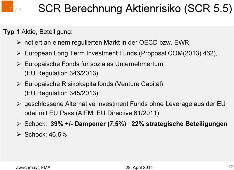 Europäische Risikokapitalfonds (Venture Capital) (EU Regulation 345/2013), geschlossene Alternative Investment Funds ohne Leverage aus der