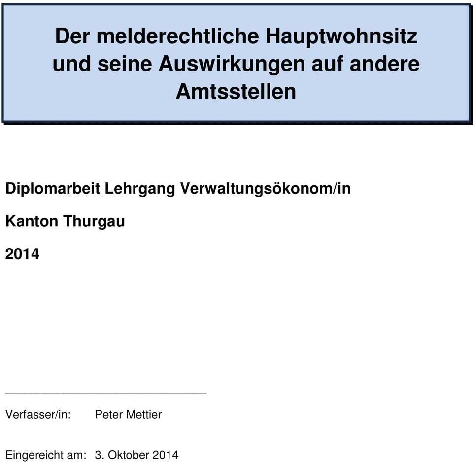 Lehrgang Verwaltungsökonom/in Kanton Thurgau 2014
