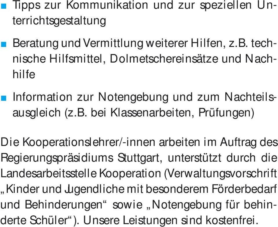 ng und zum Nachteilsausgleich (z.b.