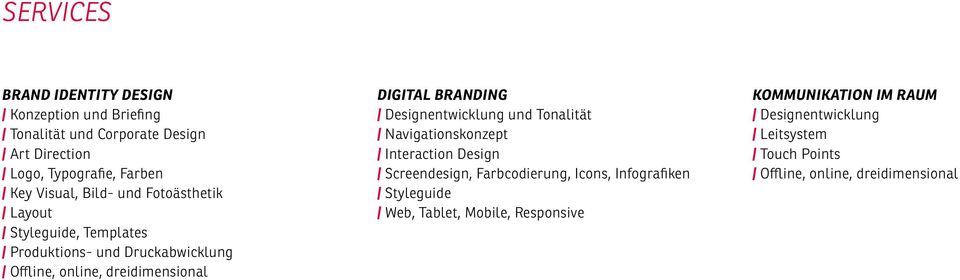 Digital Branding Designentwicklung und Tonalität Navigationskonzept Interaction Design Screendesign, Farbcodierung, Icons,