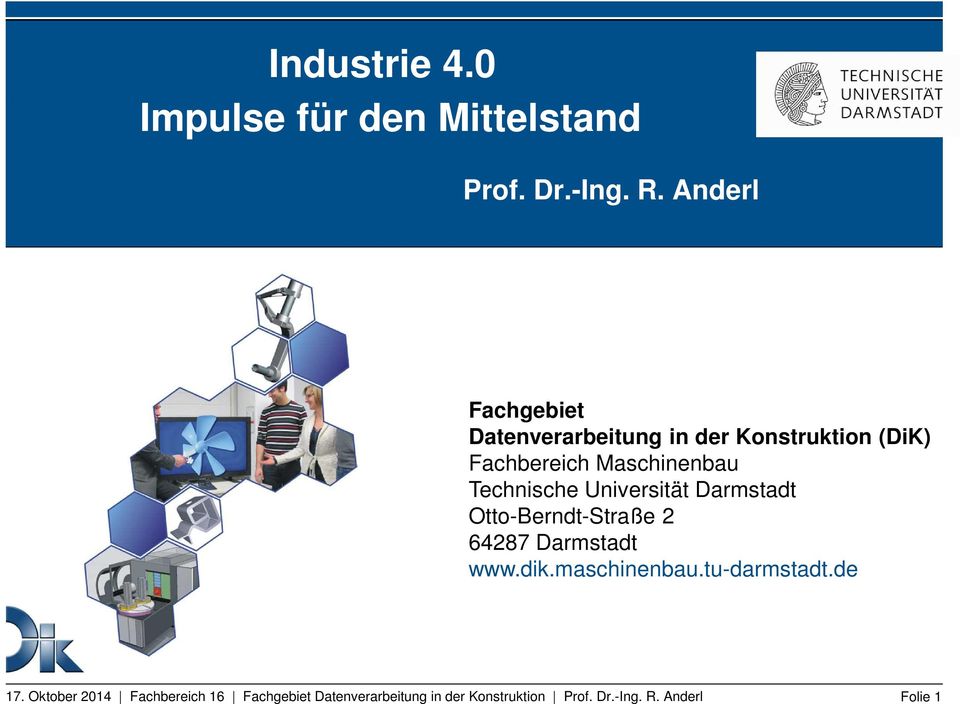 Fachbereich Maschinenbau Technische Universität Darmstadt