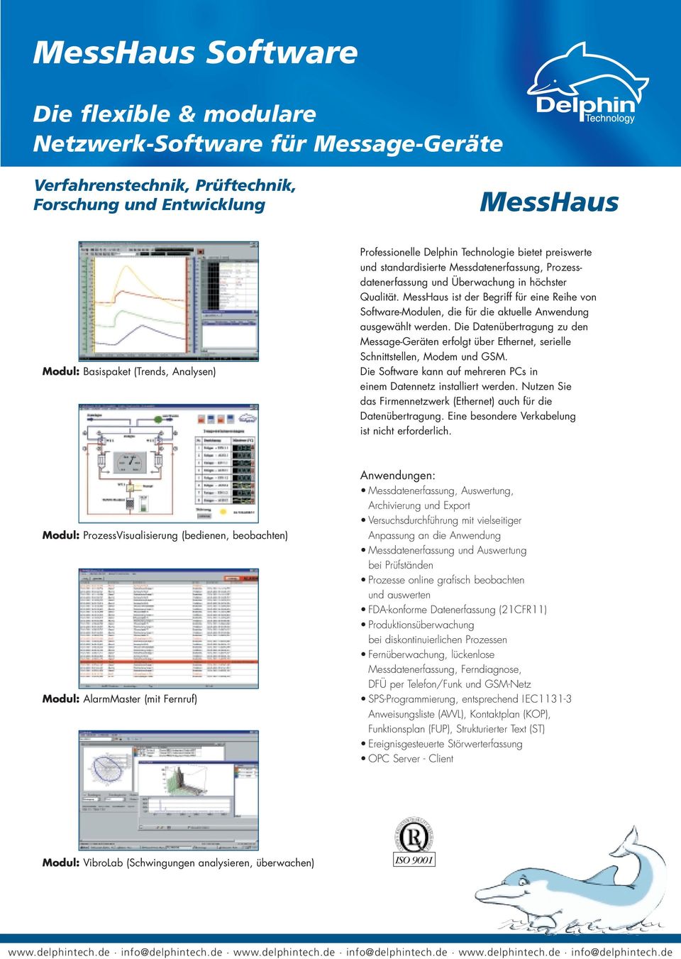 MessHaus ist der Begriff für eine Reihe von Software-Modulen, die für die aktuelle Anwendung ausgewählt werden.