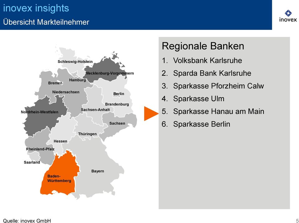 Sparda Bank Karlsruhe 3. Sparkasse Pforzheim Calw 4. Sparkasse Ulm 5. Sparkasse Hanau am Main 6.