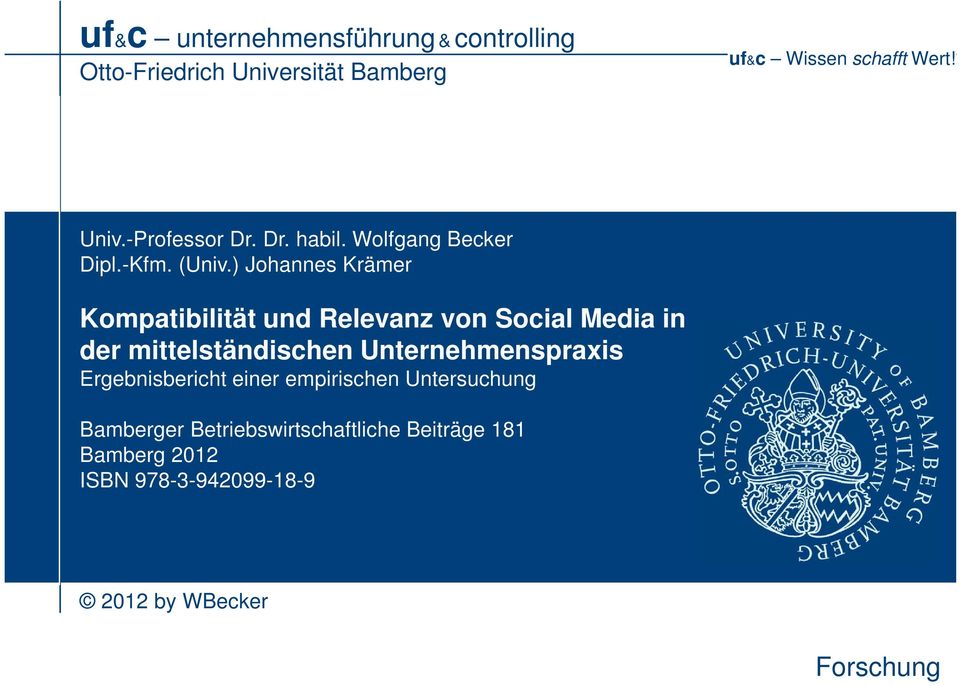 ) Johannes Krämer Kompatibilität und Relevanz von Social Media in der ständischen Unternehmenspraxis