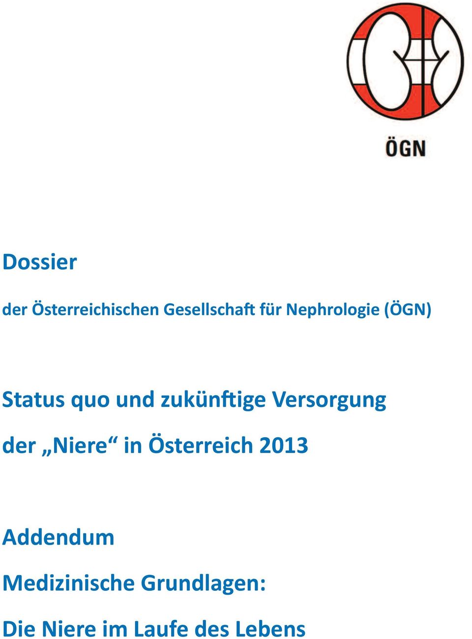 Versorgung der Niere in Österreich 2013 Addendum