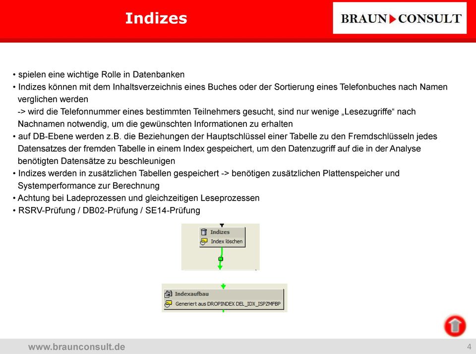 stimmten Teilnehmers gesucht, sind nur wenige Lesezugriffe nach Nachnamen notwendig, um die gewünschten Informationen zu erhalten auf DB-Ebe