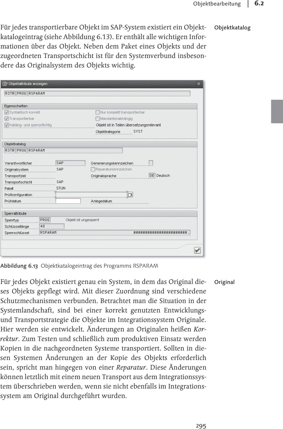 13 Objektkatalogeintrag des Programms RSPARAM Für jedes Objekt existiert genau ein System, in dem das Original dieses Objekts gepflegt wird.