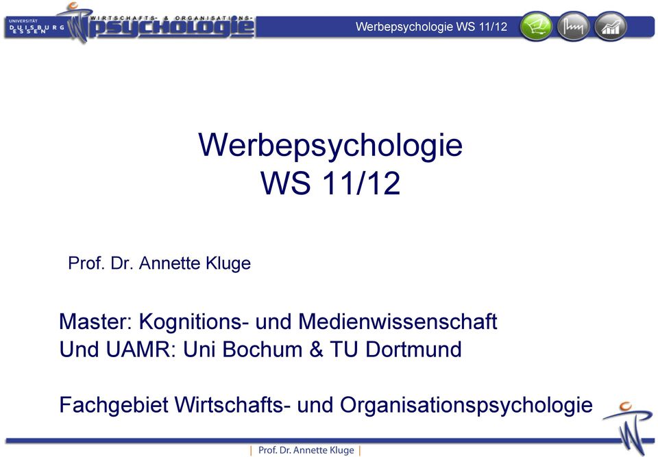 Medienwissenschaft Und UAMR: Uni Bochum & TU
