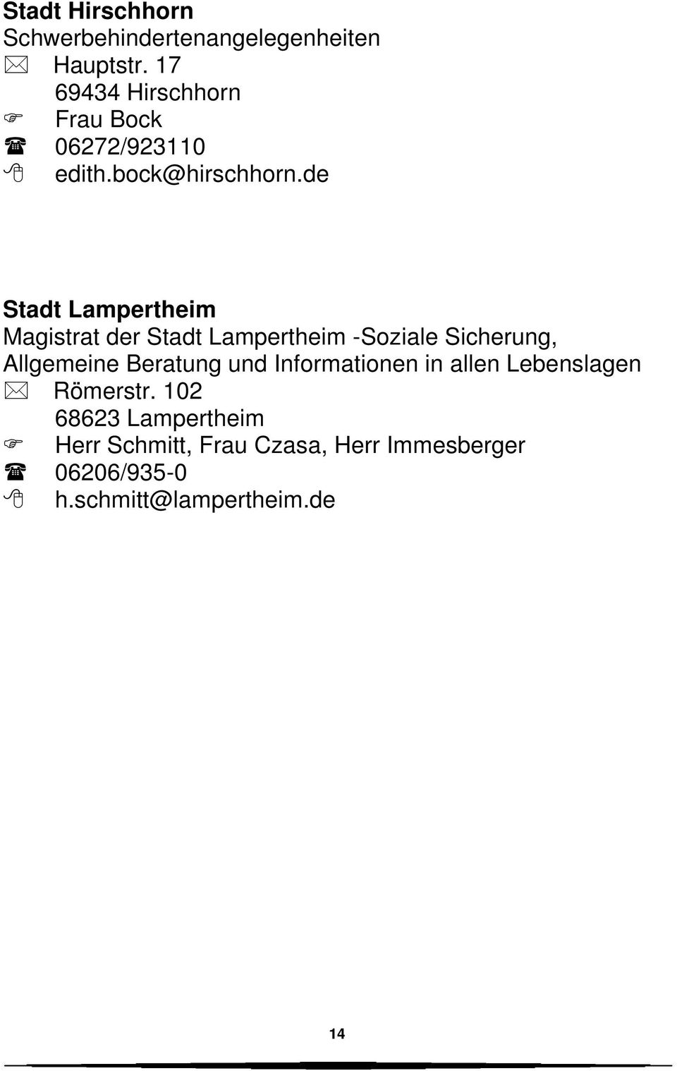 de Stadt Lampertheim Magistrat der Stadt Lampertheim -Soziale Sicherung, Allgemeine Beratung