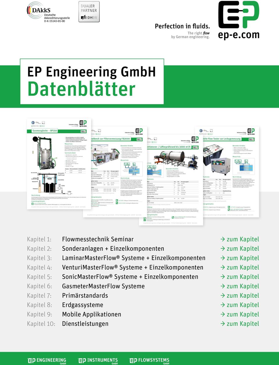 6 06 66-0 The right flow EP Engineering GmbH Datenblätter Gasmessglocke BP250 Messunsicherheiten von 0,06 (k=2) möglich FlowBench zur Filtervermessung-FB2000 Bei speziellen Anforderungen beraten wir