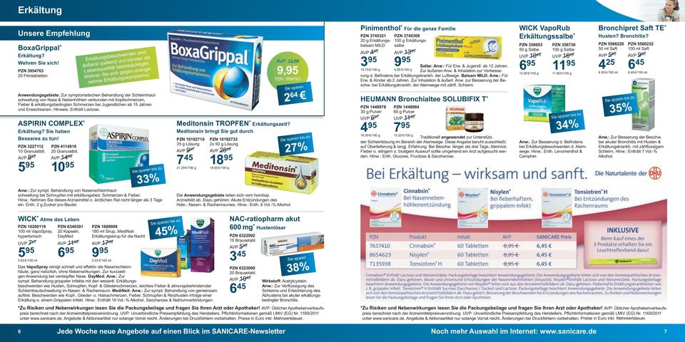 Anwendungsgebiete: Zur symptomatischen Behandlung der Schleimhautschwellung von Nase & Nebenhöhlen verbunden mit Kopfschmerzen, Fieber & erkältungsbedingten Schmerzen bei Jugendlichen ab 15 Jahren