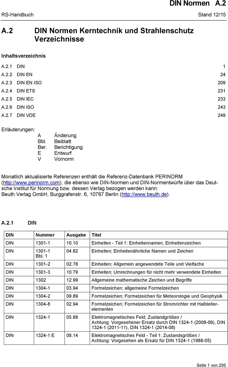 com), die ebenso wie DIN-Normen und DIN-Normentwürfe über das Deutsche Institut für Normung bzw. dessen Verlag bezogen werden kann: Beuth Verlag GmbH, Burggrafenstr. 6, 10787 Berlin (http://www.beuth.